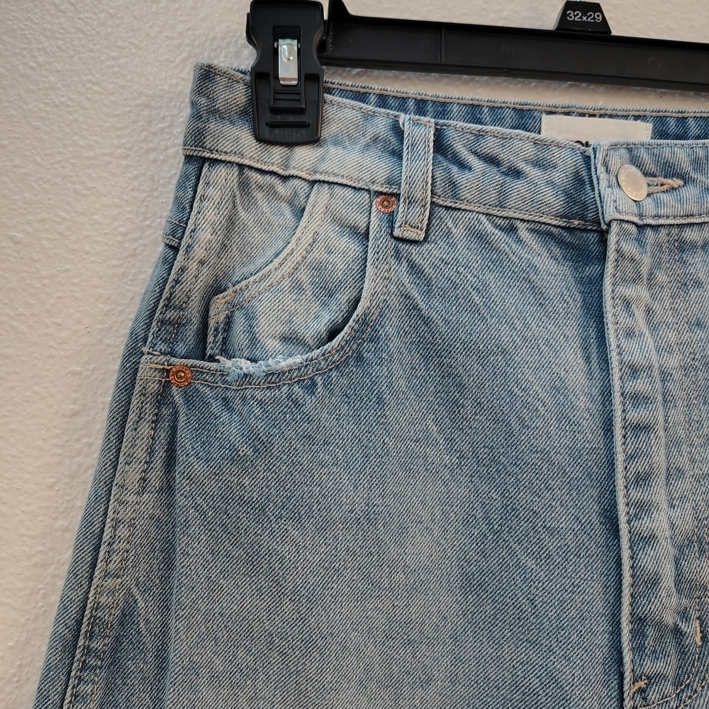 ROLLA'S Elle Garage Worn Blue Distressed Straight Leg Jeans Sz 26 High Rise - Picture 8 of 16